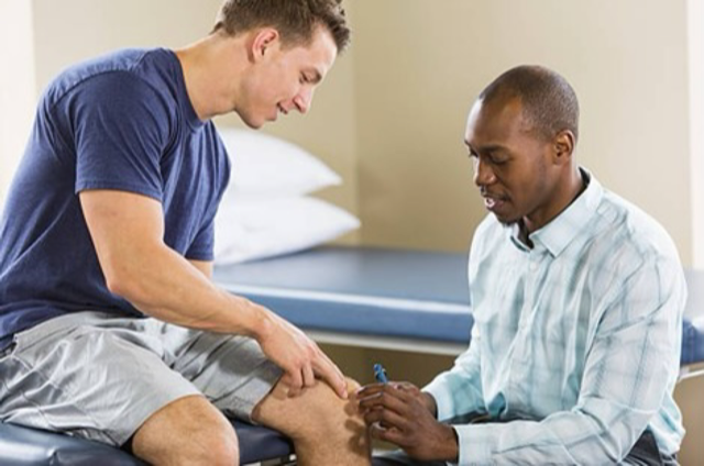 Patient receiving physiotherapy treatment